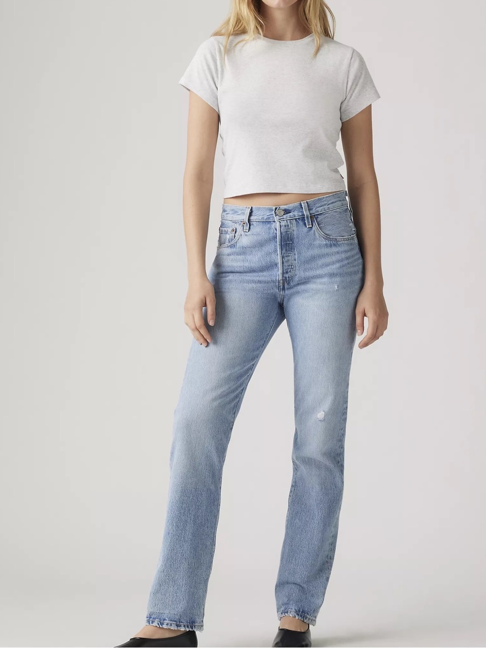 Levi's 501 Original Light Blue Straight Leg Jeans